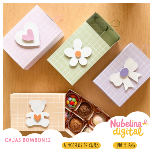 🍫 Kit 4 Cajas para Bombones ✨🎁