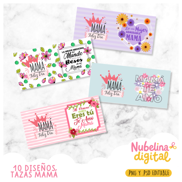☕ 10 Diseños de Tazas Día de la Madre 💖✨