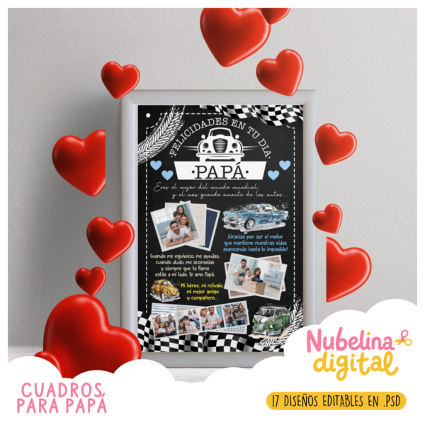 18 🖼️ Cuadros Día del Padre – Editable Photoshop 👔💙