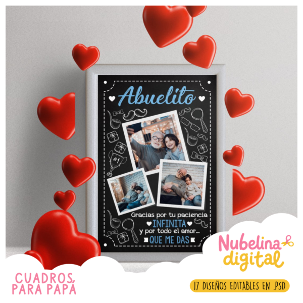 22 🖼️ Cuadros Día del Padre – Editable Photoshop 👔💙