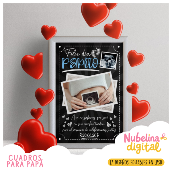25 🖼️ Cuadros Día del Padre – Editable Photoshop 👔💙