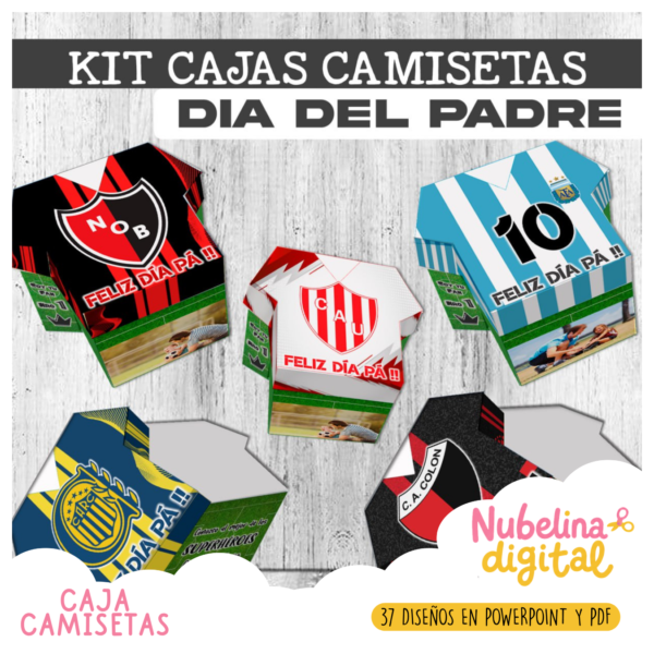 👕 Cajas Camisetas Día del Padre – Kit Editable ⚽💙