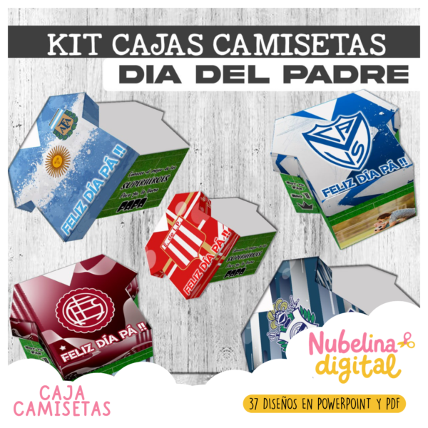 👕 Cajas Camisetas Día del Padre – Kit Editable ⚽💙