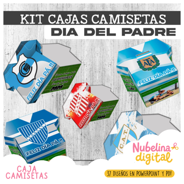 👕 Cajas Camisetas Día del Padre – Kit Editable ⚽💙