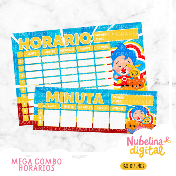 📚 Mega Combo 160 Diseños Horarios Escolares ✨🖍️