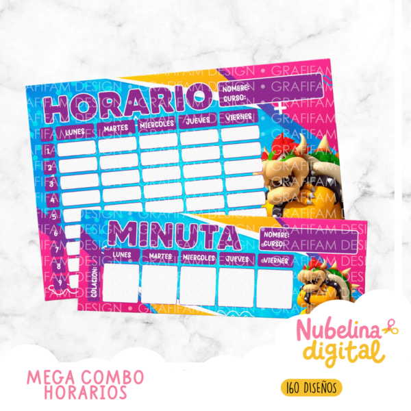 📚 Mega Combo 160 Diseños Horarios Escolares ✨🖍️