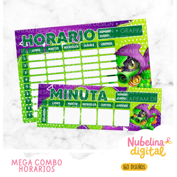 📚 Mega Combo 160 Diseños Horarios Escolares ✨🖍️