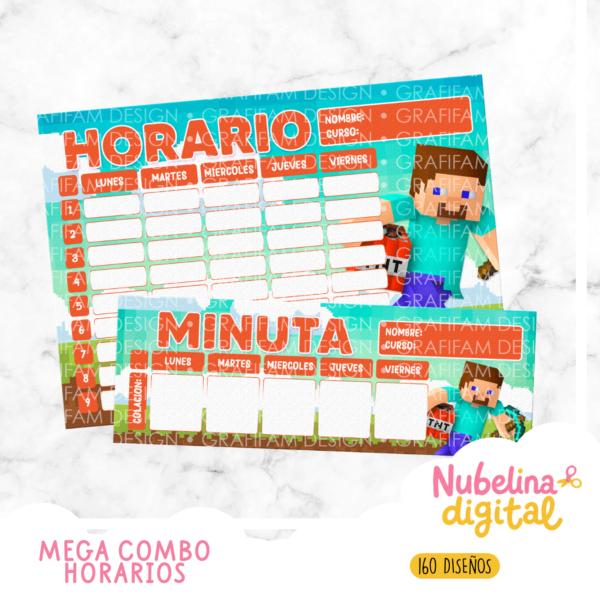 📚 Mega Combo 160 Diseños Horarios Escolares ✨🖍️