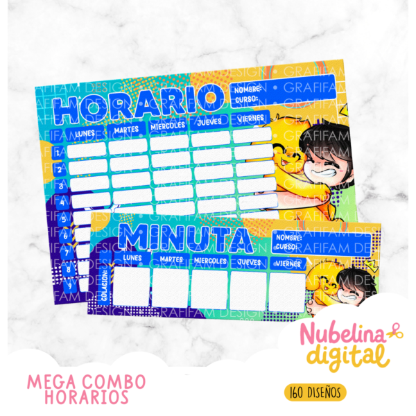 📚 Mega Combo 160 Diseños Horarios Escolares ✨🖍️