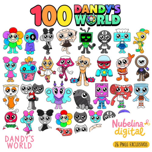 🌍 Kit Digital 100 Dandy’s World ✨🎮