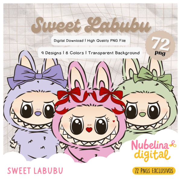 🧸 Kit Digital Sweet Labubu ✨🍭