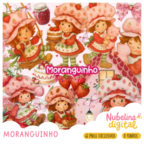 🍓 Kit Digital Frutillita Moranguinho Aquarela ✨🎀