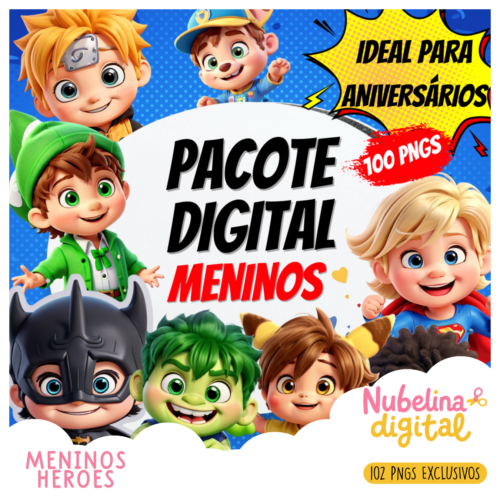🦸 Kit Digital Meninos Heroes ✨⚡