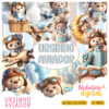 mockup kit digitales 🧸 Kit Digital Ursinho Aviador ✈️☁️