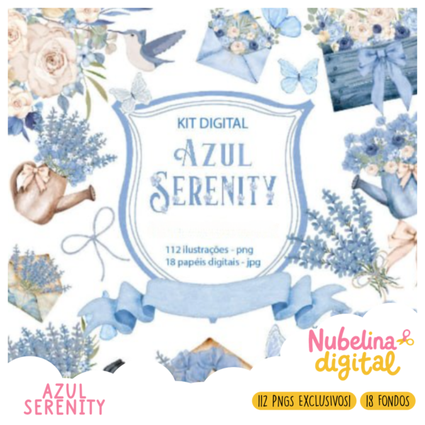💙✨ Kit Digital Azul Serenity🌙🕊️